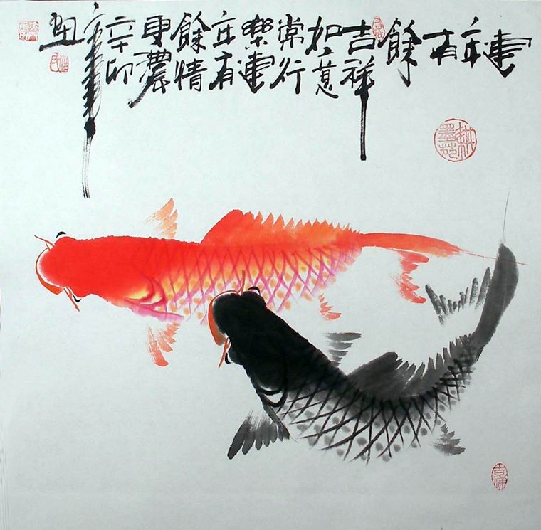 三尺斗方水墨魚