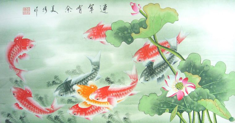 工筆鯉魚圖