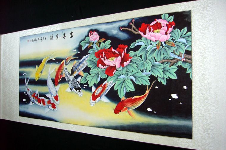 國(guó)畫精品九魚圖