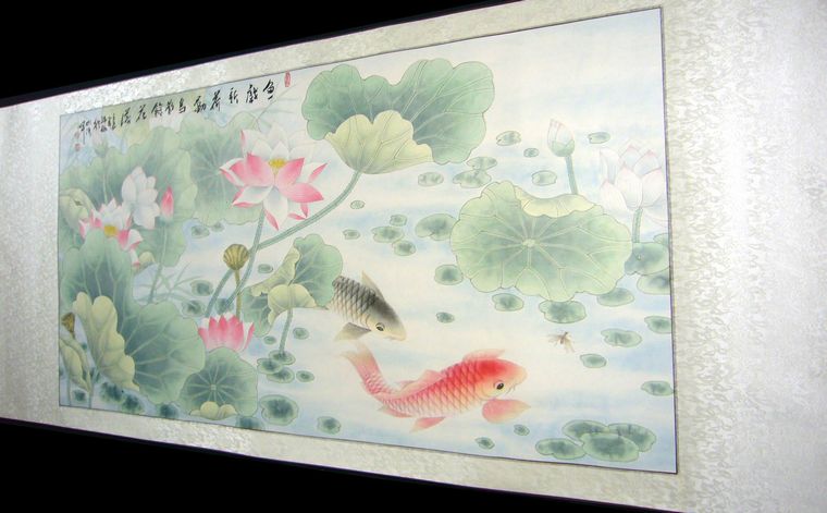 工筆荷花鯉魚圖