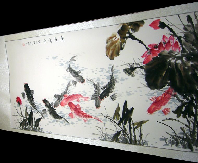六尺國(guó)畫(huà)連年有余