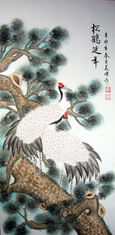 四尺白鶴圖