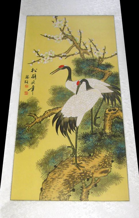 國畫松鶴延年