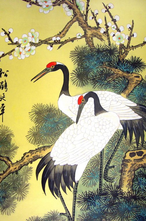 國畫松鶴延年