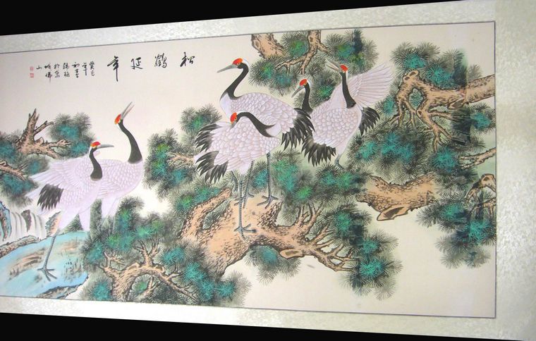 六尺國畫松鶴延年