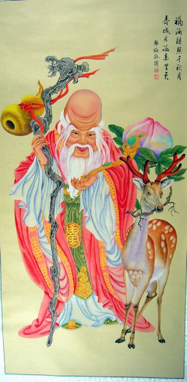 工筆畫老壽星