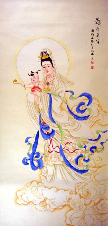 工筆畫觀音像