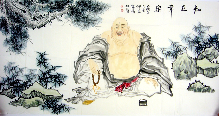 人物畫彌勒佛