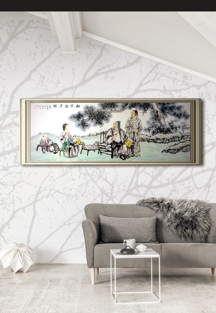 國(guó)畫松下對(duì)弈圖