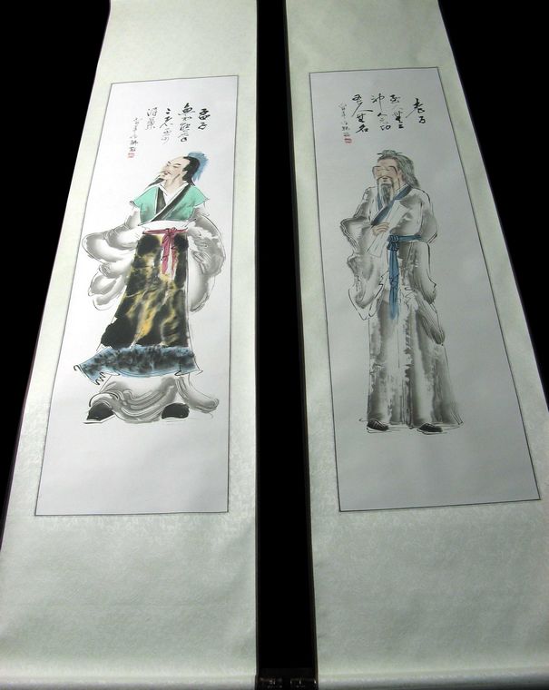 四條屏人物畫四大圣人