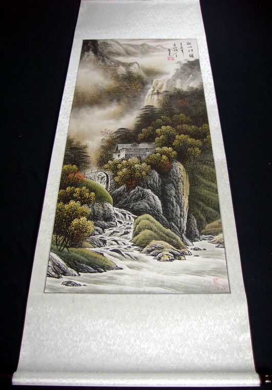 春夏秋冬山水畫(huà)四條屏