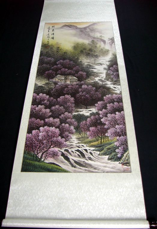 春夏秋冬山水畫(huà)四條屏