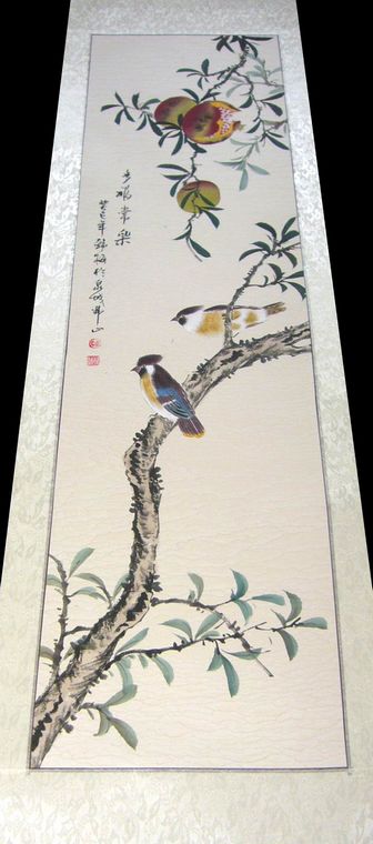 工筆花鳥國畫四條屏