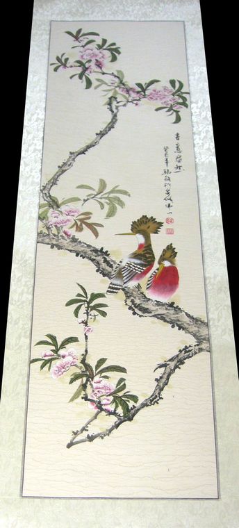 工筆花鳥國畫四條屏