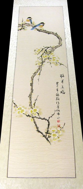 工筆花鳥國畫四條屏