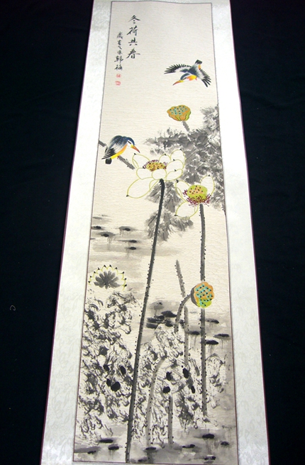 水墨荷花四條屏
