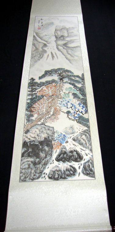 六尺對開山水畫四條屏