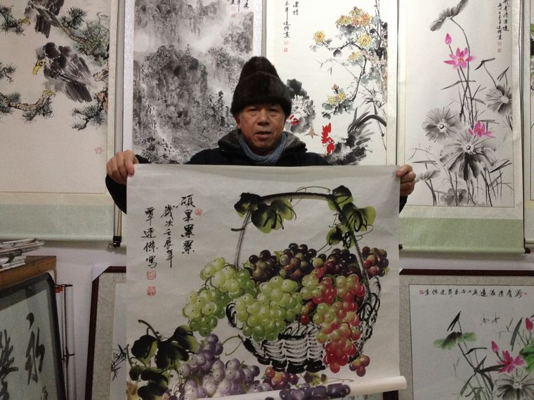 國畫葡萄作品